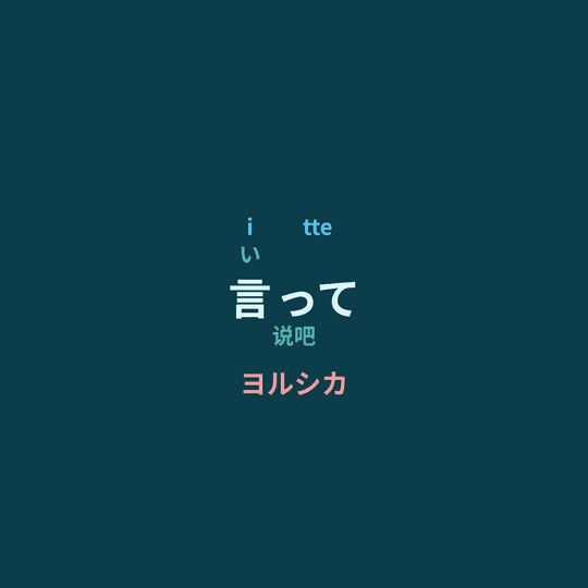 ヨルシカ (Yorushika) - 言って/说吧